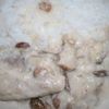 Pangasius cu ciuperci si stafide 