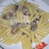 Pene cu ciuperci, piept de pui si gorgonzola 