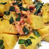 Salata de cartofi cu afumatura si sos de mustar 
