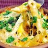 Penne siciliene al forno cu pui, ciuperci si sos rose 