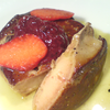 Foie gras cu sos de capsuni