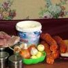 Bucatele de Carne si Carnati cu Mamaliga si Branza