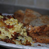 Potato ,Bacon and Egg scramble (Cartofi ,Bacon cu  oua batute )